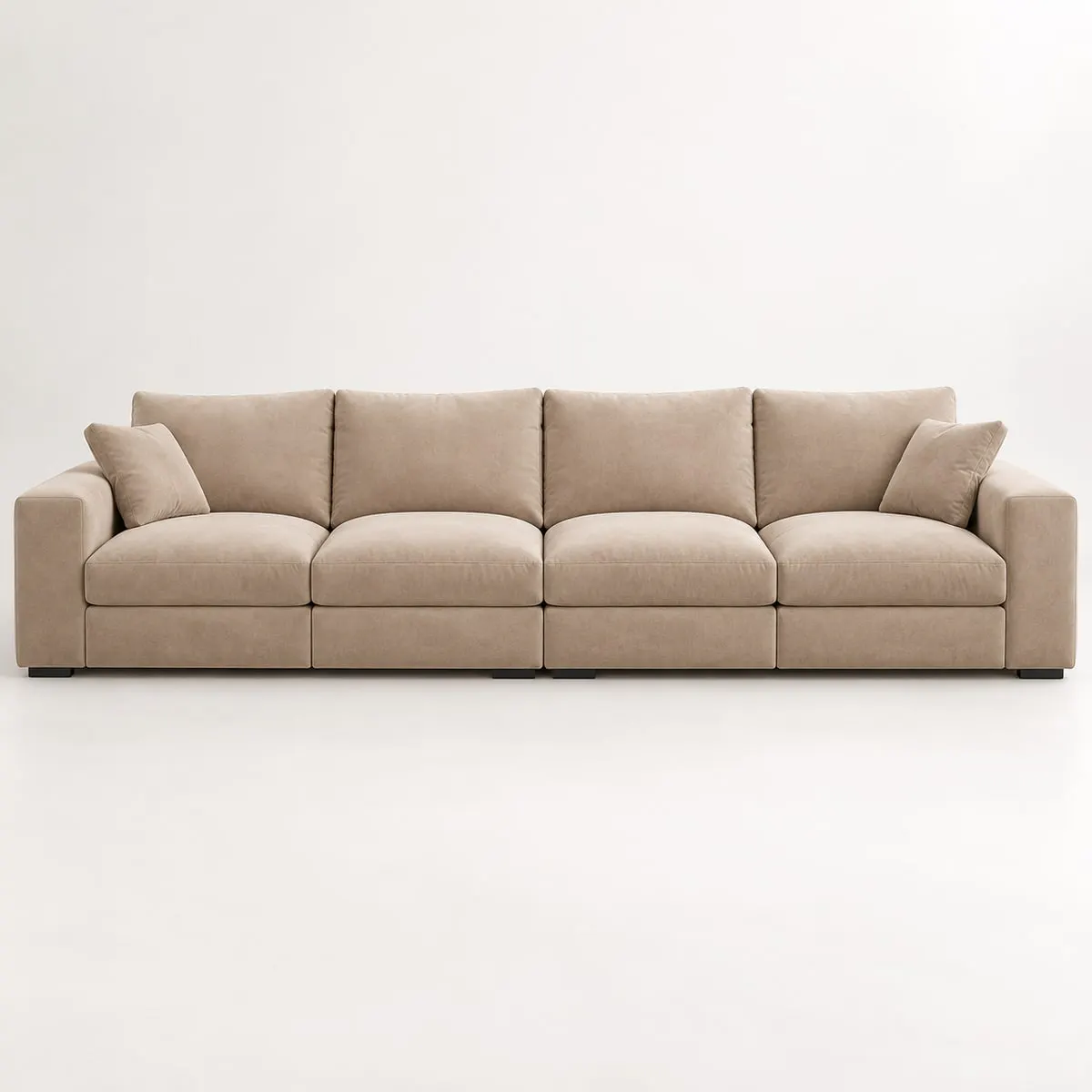 big-sofa Big Sofa Xantia new 1 beige Velourstoff von POCO als Studioaufnahme