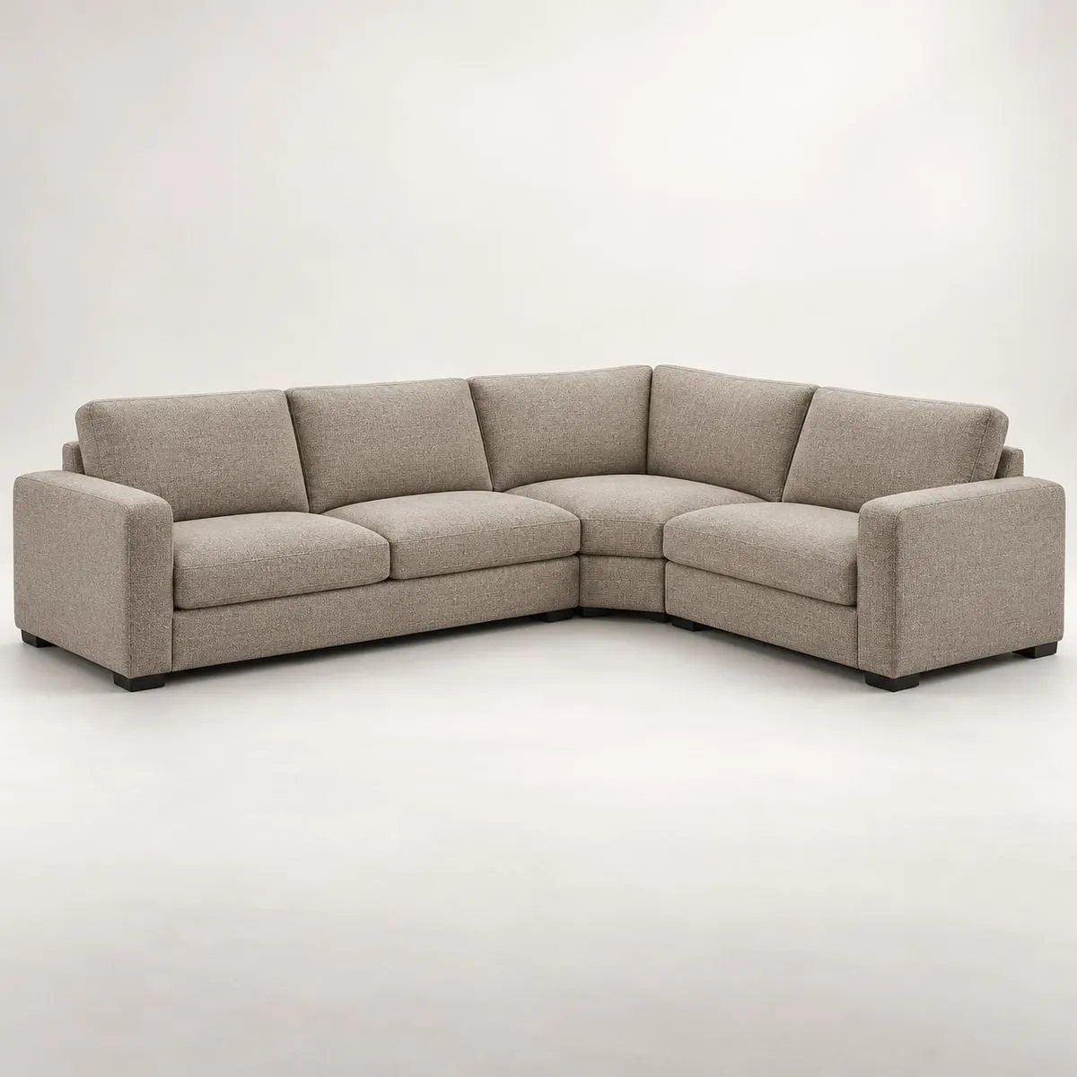 ecksofa Ecksofa mit Bettfunktion und Bettkasten Greige Flachgewebe von POCO als Studioaufnahme