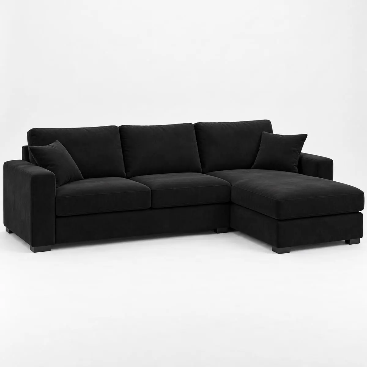 ecksofa Ecksofa mit Bettfunktion und Bettkasten schwarz Microfaser von Unbekannt als Studioaufnahme