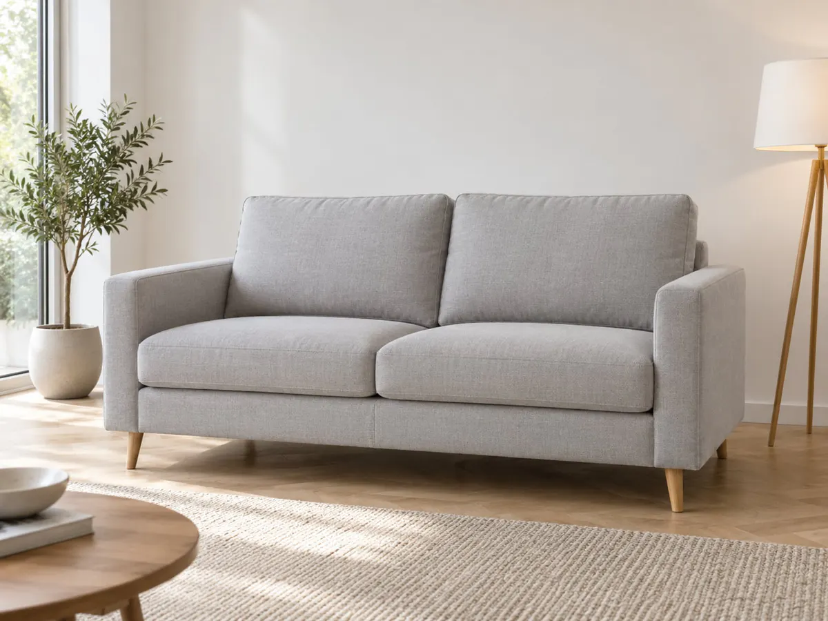 sofa Sofa hellgrau von Nicht angegeben in Hellgrau in einem hellen Wohnzimmer